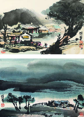 孙瑛（b.1919） 山水 （二帧） 镜心 设色纸本