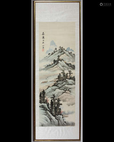 JIALING RIVER VIEW PAINTING ON SILK