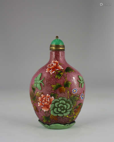 QIANLONG NIANZHI MARK GLASS SNUFF BOTTLE