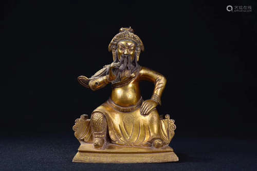 BRONZE GILT MALE FIGURE