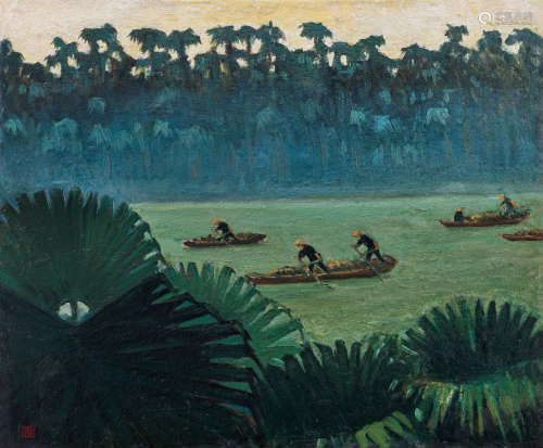 余本（1905～1995） 1960年作 葵乡 油彩 木板