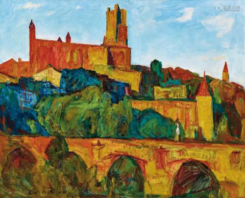 罗尔纯（1930～2015） 1993年作 红砖墙的修道院 油彩 画布