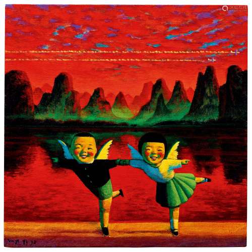 刘野（B.1964） 1998年作 飞翔的天使 油彩 画布