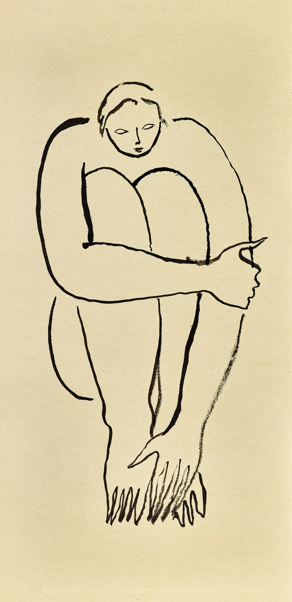 藤田嗣治（1886～1968） 1960年作奥德肖像画铅笔硫酸纸－【Deal Price 