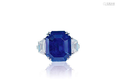 20.42克拉缅甸「皇家蓝」蓝宝石配钻石戒指，未经加热