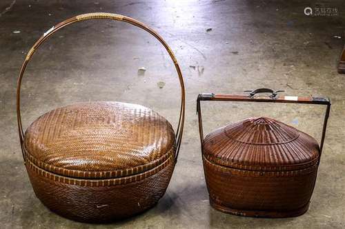 Chinese Large Covered Baskets