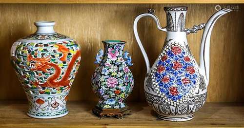 Chinese Porcelain Vases and Ewer