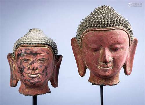 Southeast Asian Lacquered Buddha Heads