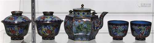 Chinese Cloisonne Tea Set