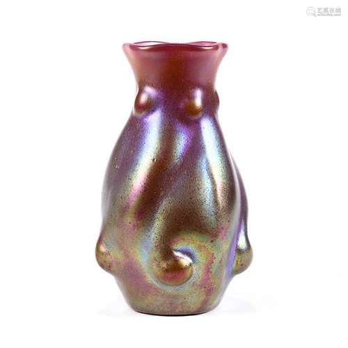 Iridescent art glass vase