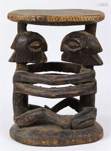 Democratic Republic of Congo decorative Luba figural stool