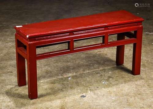 Chinese Lacquered Wood Bench