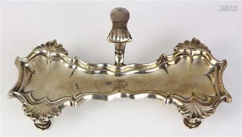 George II silver snuffer tray