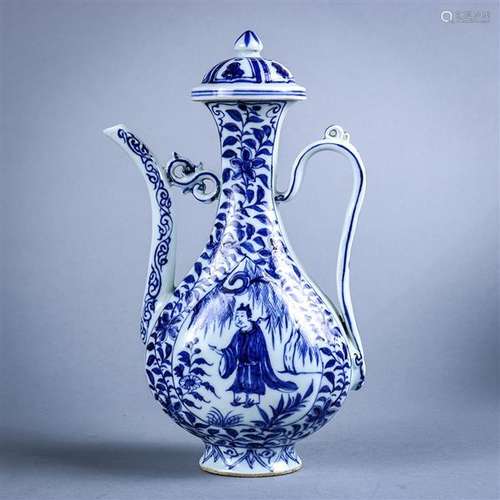 Chinese Blue and White Porcelain Ewer