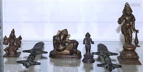 Indian Bronze Ganesha, Hanuman, Shiva, Paravati