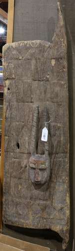 West African Dogon carved wood antelope door