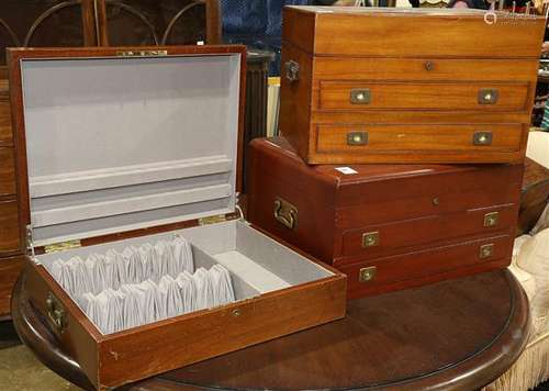 Edwardian campaign style silverware chests