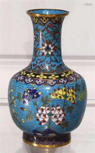 Chinese Cloisonne Vase, Flowers