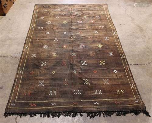 Berber silk with silk embroidery kilim