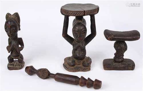 African decorative wood figural carvings