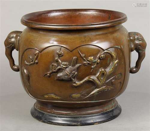 Japanese Bronze Hibachi/Censer, 19c