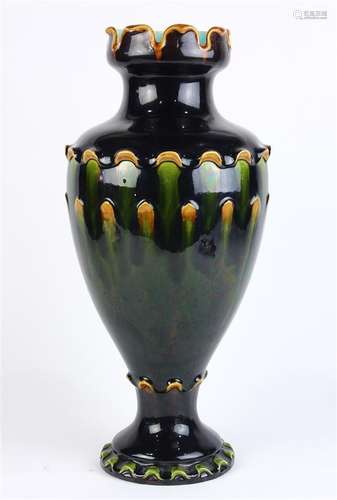 Continental majolica vase