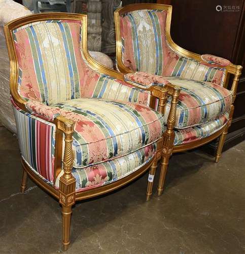 Pair of French Louis XVI Bergeres