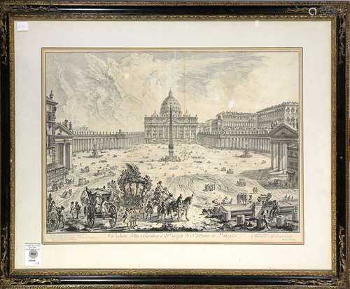 Print, Giovanni Battista Piranesi, Veduta della Basilica, e Piazza di S. Pietro in Vaticano