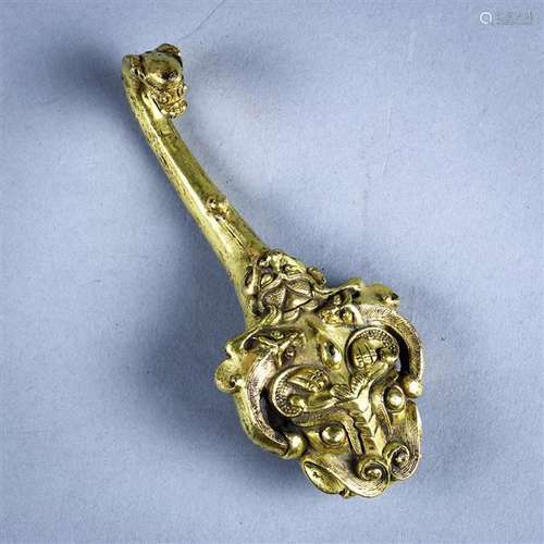 Chinese Bronze Dragon Belt Hook