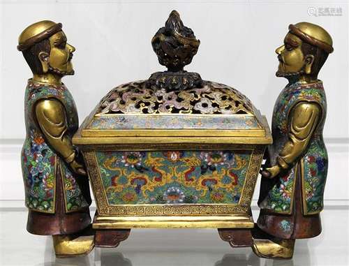 Chinese Cloisonne Figural Censer