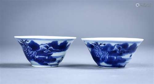 Chinese Blue-and White Porcelain Wine Cups