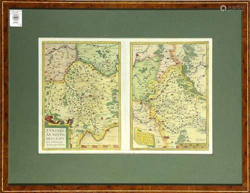 Map, Abraham Ortelius,Turingia and Misnia from Theatrum Orbis Terrarum