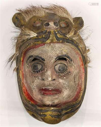 Mexican transformational human and porcupine helmet mask