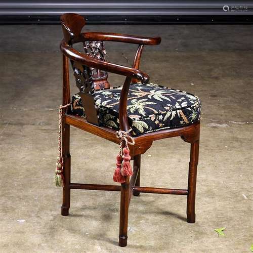 Chinese Wooden Corner Chair, Prunus