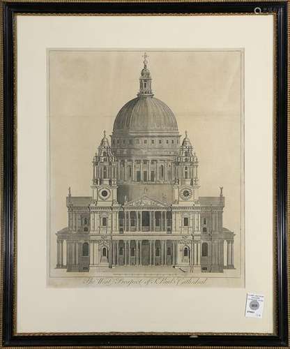 Print, William Henri Toms, The West Prospect of St Paul’s Cathedral