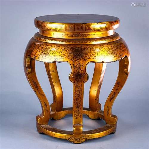 Chinese Gilt Lacquered Stool