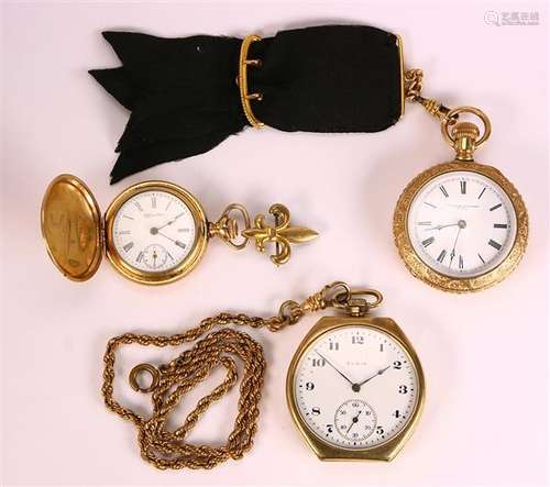 (Lot of 3) Yellow gold pocket watches