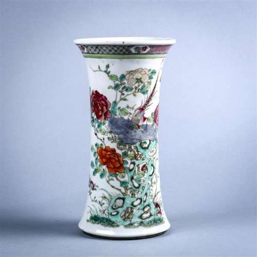 Chinese Porcelain Vase, Pheasant/Peonies
