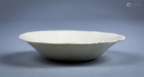 Chinese White Glazed Floral Form Dish