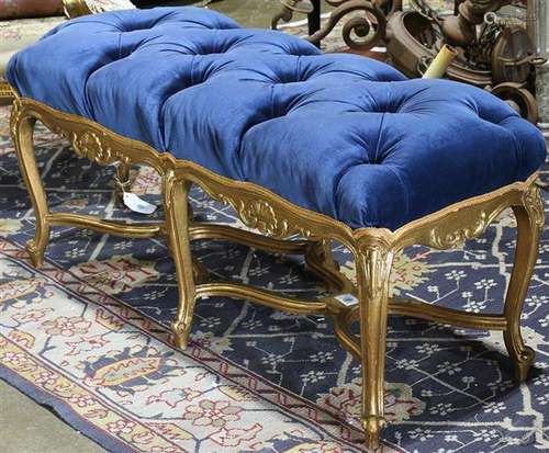 Louis XV style gilt wood bench