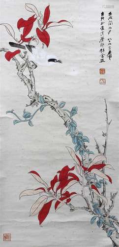 Chinese Scroll, Manner of Zhang Daqian, Bird