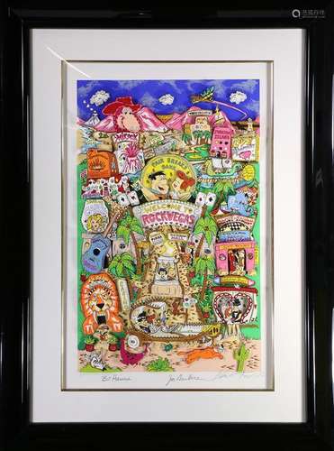 3-D Screenprint, Charles Fazzino, The Flintstones