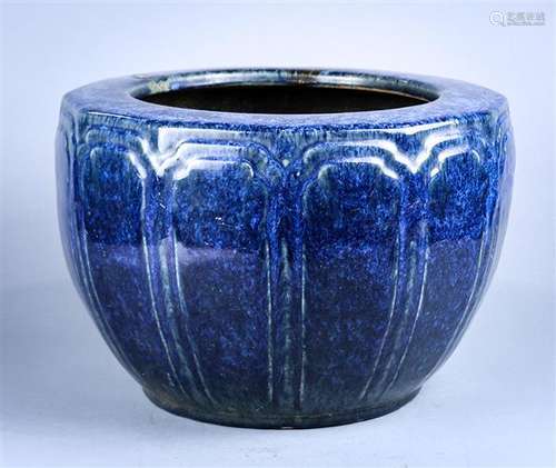 Japanese Blue Ceramic Hibachi