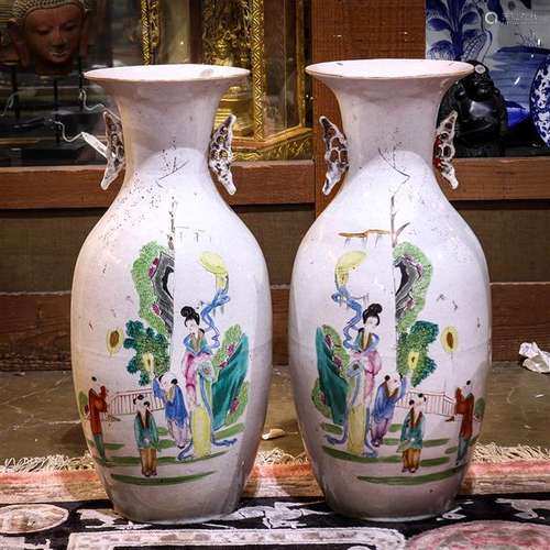 Two Chinese Porcelain Vases, Beauty/Children