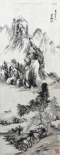 Chinese scroll, Manner of Huang Binhong, Landscape