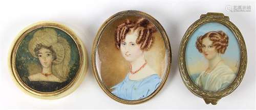 Miniature portrait group, 19th Century