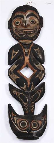 Papua New Guinea figural food hook wood carving, 35