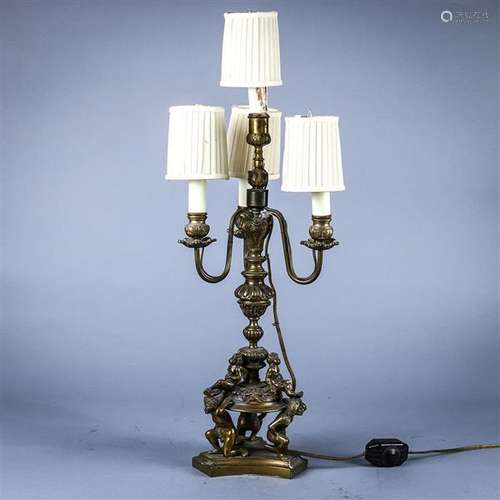 Renaissance revival gilt bronze candelabra