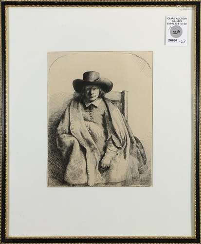 Print, After Rembrandt van Rijn, Clement de Jonghe, Printseller