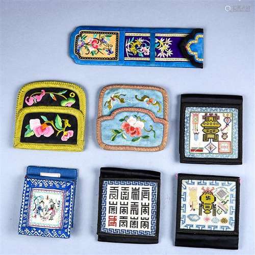 Chinese Embroidered Wallets and Fan Sheath